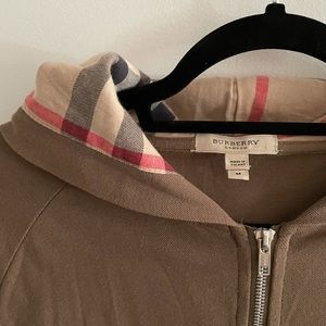 Burberry Zip-Up Hooded Sweatshirt